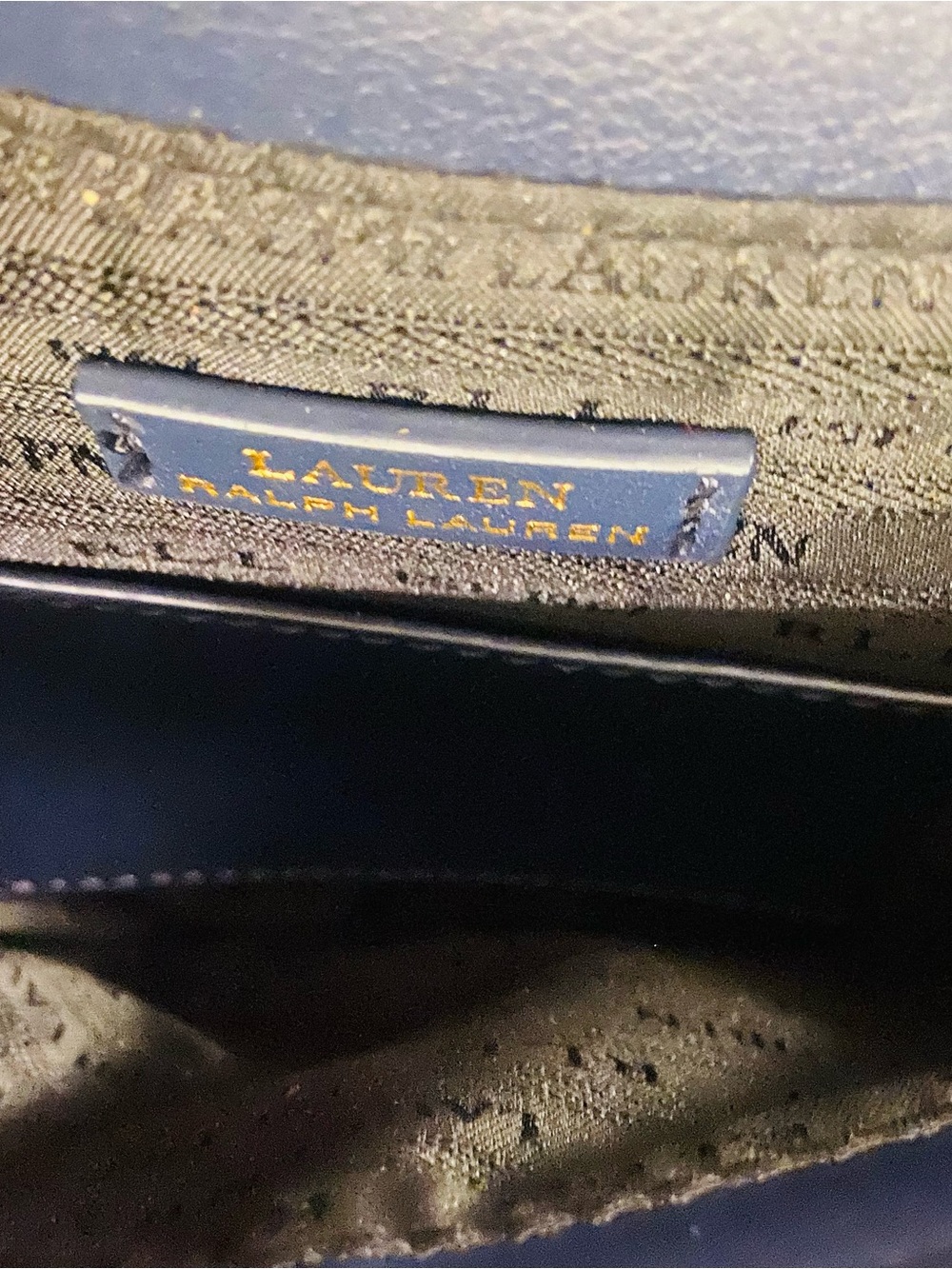 Ralph Lauren Navy Velvet Envelope Clutch with Gold Ring Detail - Picture 5 of 6